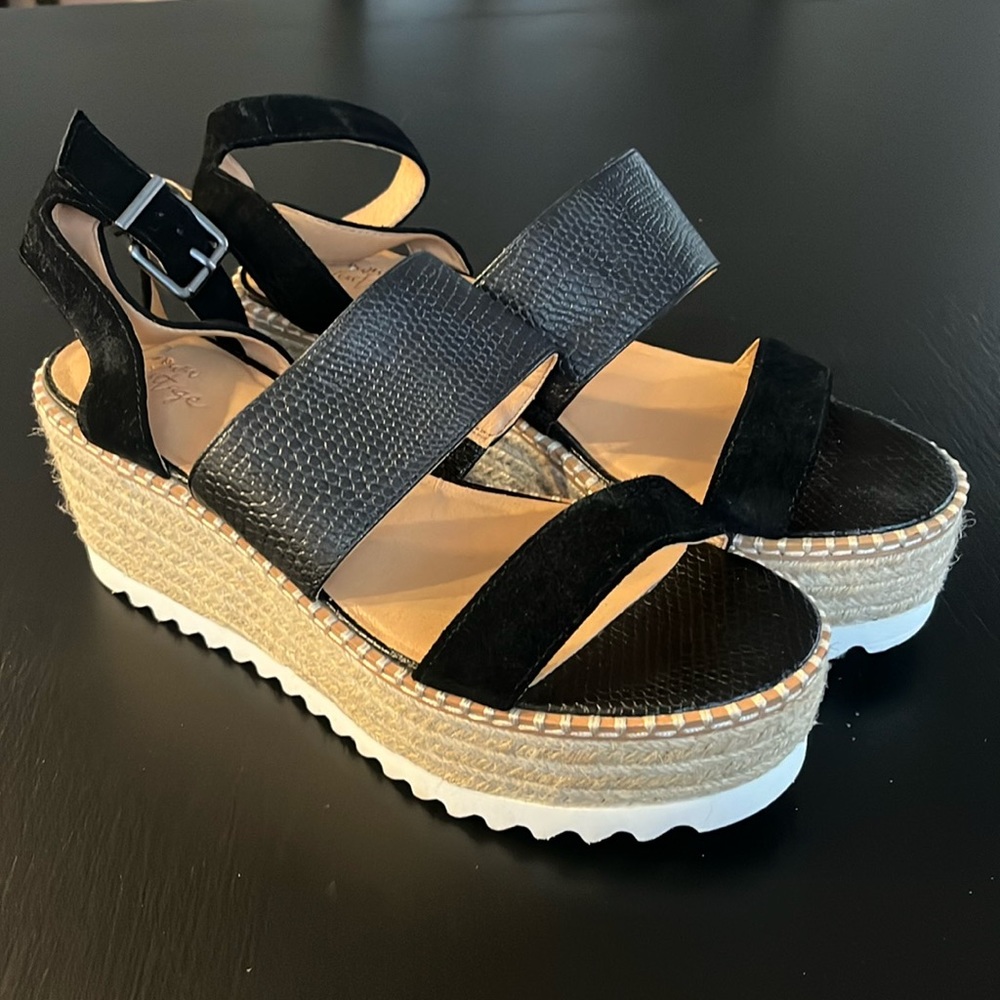 Crown Vintage leather espadrille wedge sandals size 10 unworn
